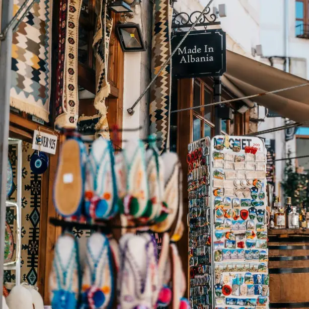 Souvenir shop in Albania